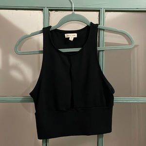 Silence + Noise Black Sleaveless Crop Top, Size Medium